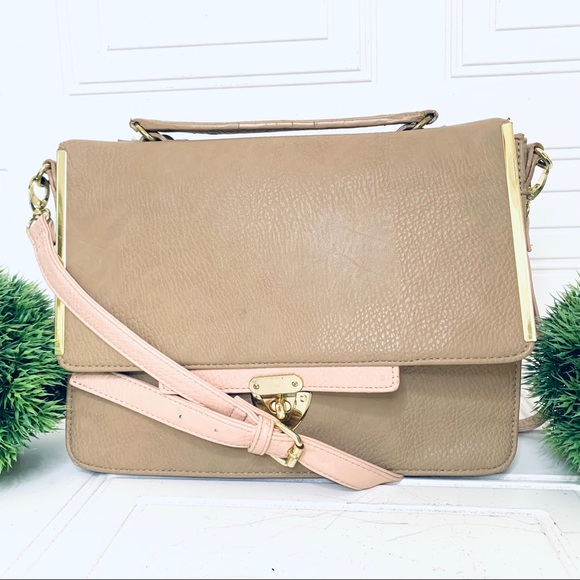 Olivia + Joy Handbags - OLIVIA + JOY CROSSBODY TAN PINK MEDIUM BAG